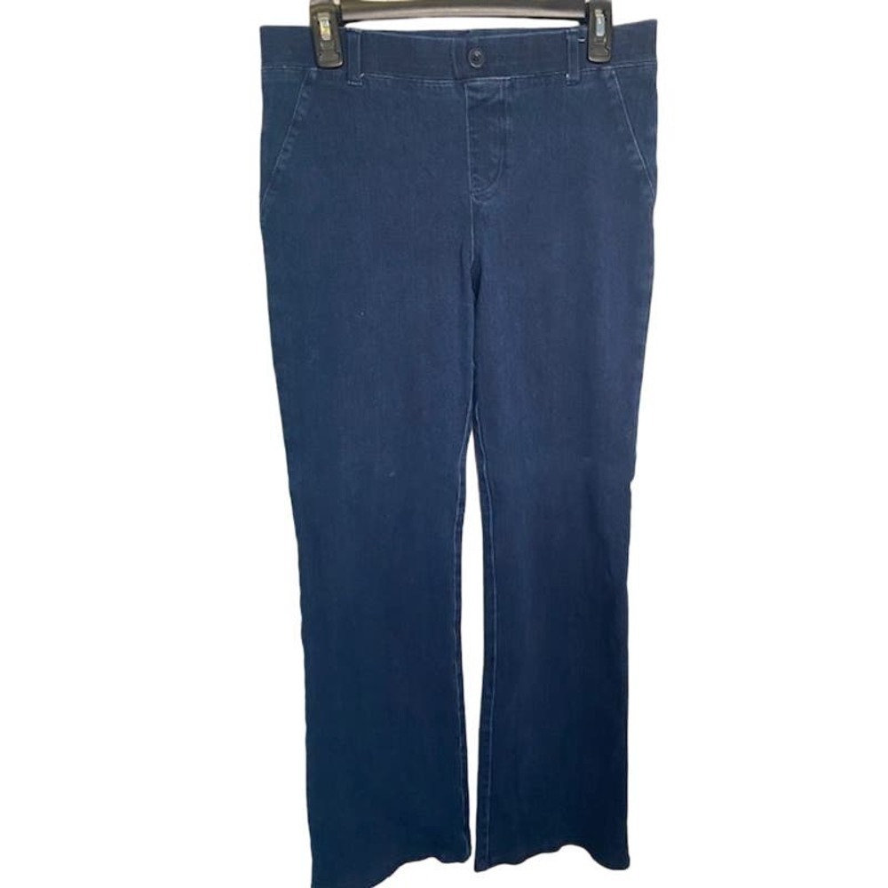 LANE Bryant High Rise 3-Button Pedal Jegging Jeans Dark Wash Denim Capri Size 22